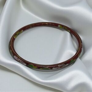 Cloisonne Vintage Floral Bangle Bracelet